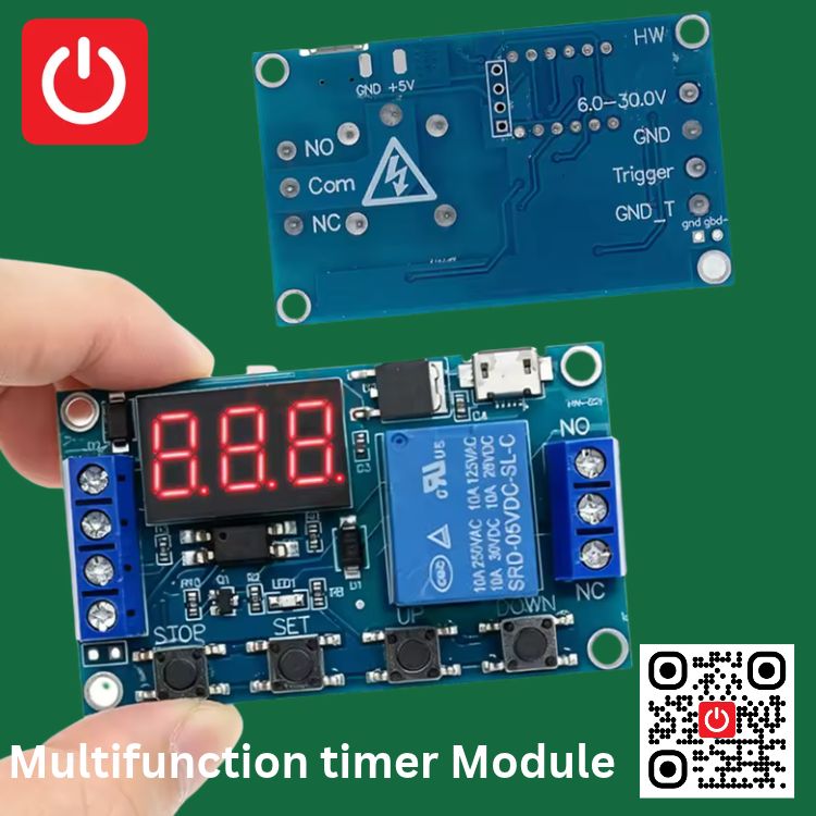 6-30V Multifunction Timer Relay Module The module features a digital LED/LCD display